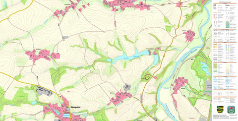 Staatsbetrieb Geobasisinformation und Vermessung Sachsen Doberenz, Königsfeld (1:10,000 scale) digital map