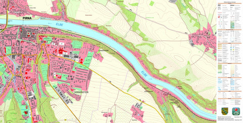 Staatsbetrieb Geobasisinformation und Vermessung Sachsen Dorf Wehlen, Stadt Wehlen, Stadt (1:10,000 scale) digital map