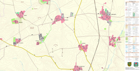 Staatsbetrieb Geobasisinformation und Vermessung Sachsen Dörschnitz, Lommatzsch, Stadt (1:10,000 scale) digital map