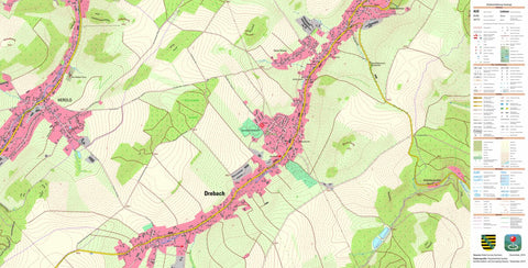 Staatsbetrieb Geobasisinformation und Vermessung Sachsen Drebach, Drebach (1:10,000 scale) digital map