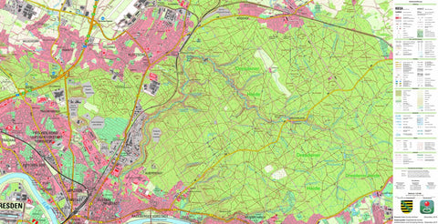 Staatsbetrieb Geobasisinformation und Vermessung Sachsen Dresdner Heide, Dresden, Stadt (1:25,000 scale) digital map