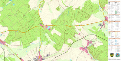 Staatsbetrieb Geobasisinformation und Vermessung Sachsen Drochaus, Rosenbach/Vogtl. (1:10,000 scale) digital map