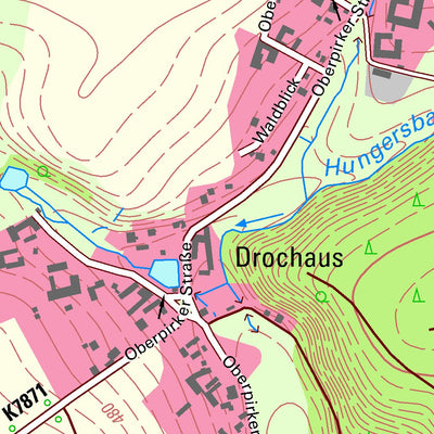 Staatsbetrieb Geobasisinformation und Vermessung Sachsen Drochaus, Rosenbach/Vogtl. (1:10,000 scale) digital map