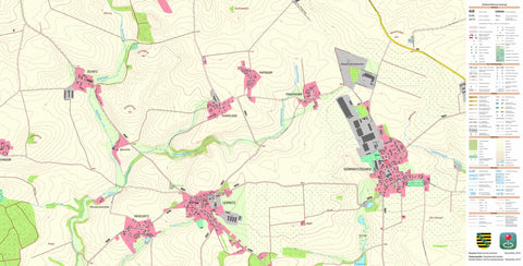 Staatsbetrieb Geobasisinformation und Vermessung Sachsen Dürrweitzschen, Grimma, Stadt (1:10,000 scale) digital map