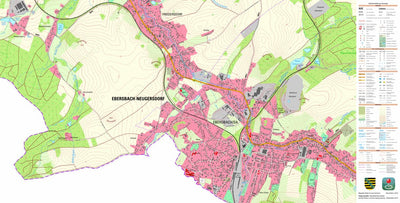 Staatsbetrieb Geobasisinformation und Vermessung Sachsen Ebersbach/Sa., Ebersbach-Neugersdorf, Stadt 1 (1:10,000 scale) digital map