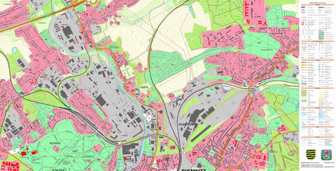 Staatsbetrieb Geobasisinformation und Vermessung Sachsen Ebersdorf, Chemnitz, Stadt (1:10,000 scale) digital map