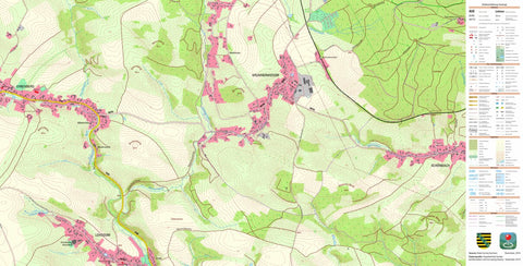 Staatsbetrieb Geobasisinformation und Vermessung Sachsen Ehrenberg, Hohnstein, Stadt (1:10,000 scale) digital map