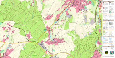 Staatsbetrieb Geobasisinformation und Vermessung Sachsen Eich/Sa., Treuen, Stadt (1:10,000 scale) digital map