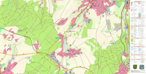 Staatsbetrieb Geobasisinformation und Vermessung Sachsen Eich/Sa., Treuen, Stadt (1:10,000 scale) digital map