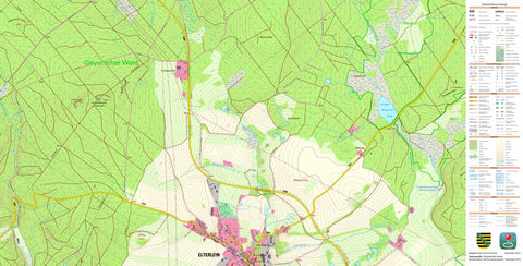 Staatsbetrieb Geobasisinformation und Vermessung Sachsen Elterlein, Elterlein, Stadt (1:10,000 scale) digital map