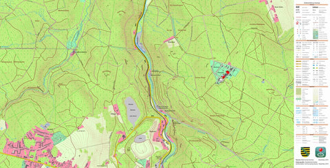 Staatsbetrieb Geobasisinformation und Vermessung Sachsen Erlabrunn, Breitenbrunn/Erzgeb. (1:10,000 scale) digital map