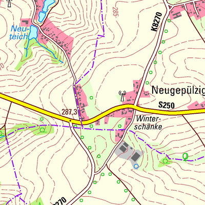 Staatsbetrieb Geobasisinformation und Vermessung Sachsen Erlau, Erlau (1:25,000 scale) digital map