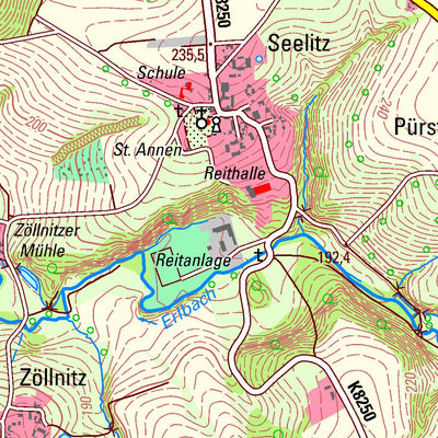 Staatsbetrieb Geobasisinformation und Vermessung Sachsen Erlau, Erlau (1:25,000 scale) digital map