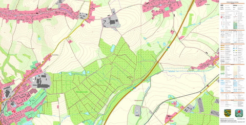 Staatsbetrieb Geobasisinformation und Vermessung Sachsen Erlbach-Kirchberg, Lugau/Erzgeb., Stadt (1:10,000 scale) digital map