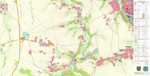 Staatsbetrieb Geobasisinformation und Vermessung Sachsen Etzdorf, Striegistal (1:10,000 scale) digital map