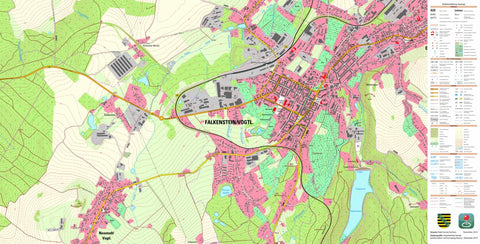 Staatsbetrieb Geobasisinformation und Vermessung Sachsen Falkenstein/Vogtl., Falkenstein/Vogtl., Stadt (1:10,000 scale) digital map