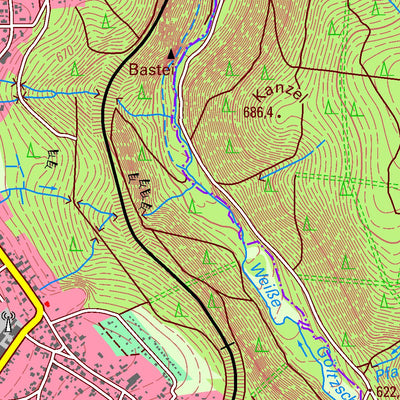 Staatsbetrieb Geobasisinformation und Vermessung Sachsen Falkenstein/Vogtl., Falkenstein/Vogtl., Stadt (1:25,000 scale) digital map