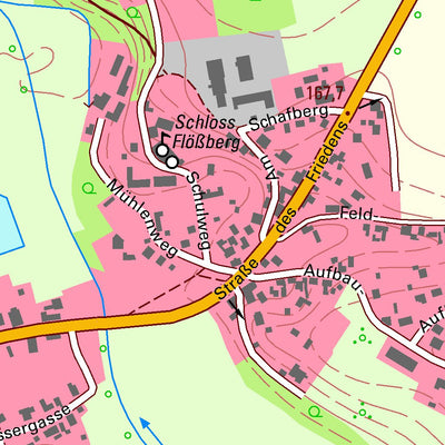 Staatsbetrieb Geobasisinformation und Vermessung Sachsen Flößberg, Frohburg, Stadt (1:10,000 scale) digital map