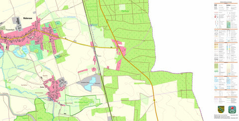Staatsbetrieb Geobasisinformation und Vermessung Sachsen Frauenhain, Röderaue 1 (1:10,000 scale) digital map