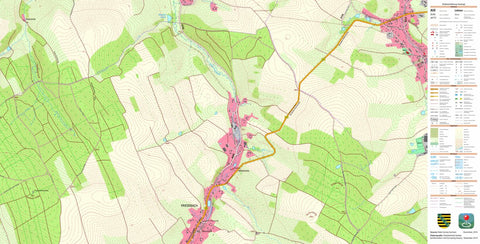 Staatsbetrieb Geobasisinformation und Vermessung Sachsen Friedebach, Sayda, Stadt (1:10,000 scale) digital map