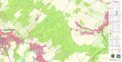 Staatsbetrieb Geobasisinformation und Vermessung Sachsen Friedersdorf, Neusalza-Spremberg, Stadt (1:10,000 scale) digital map