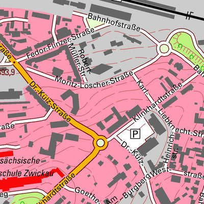 Staatsbetrieb Geobasisinformation und Vermessung Sachsen Friesen, Reichenbach im Vogtland, Stadt (1:10,000 scale) digital map