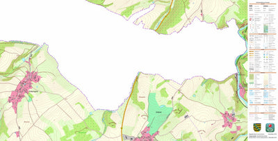 Staatsbetrieb Geobasisinformation und Vermessung Sachsen Fröbersgrün, Rosenbach/Vogtl. 1 (1:10,000 scale) digital map
