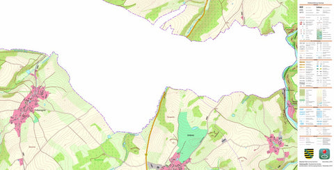 Staatsbetrieb Geobasisinformation und Vermessung Sachsen Fröbersgrün, Rosenbach/Vogtl. 1 (1:10,000 scale) digital map