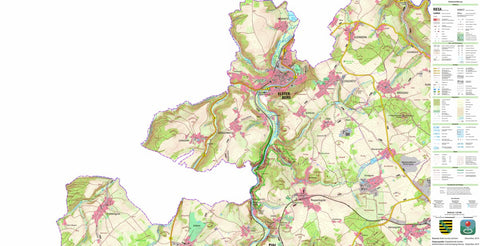 Staatsbetrieb Geobasisinformation und Vermessung Sachsen Fröbersgrün, Rosenbach/Vogtl. (1:25,000 scale) digital map