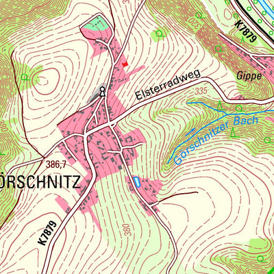 Staatsbetrieb Geobasisinformation und Vermessung Sachsen Fröbersgrün, Rosenbach/Vogtl. (1:25,000 scale) digital map