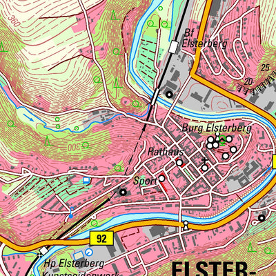 Staatsbetrieb Geobasisinformation und Vermessung Sachsen Fröbersgrün, Rosenbach/Vogtl. (1:25,000 scale) digital map