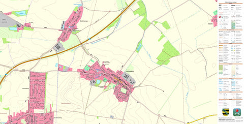 Staatsbetrieb Geobasisinformation und Vermessung Sachsen Fuchshain, Naunhof, Stadt (1:10,000 scale) digital map