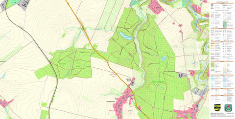 Staatsbetrieb Geobasisinformation und Vermessung Sachsen Fürstenbusch, Freiberg, Stadt, Universitätsstadt (1:10,000 scale) digital map