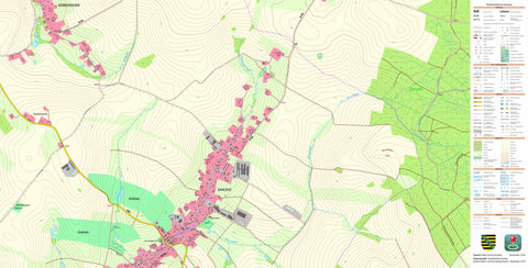 Staatsbetrieb Geobasisinformation und Vermessung Sachsen Gahlenz, Oederan, Stadt (1:10,000 scale) digital map