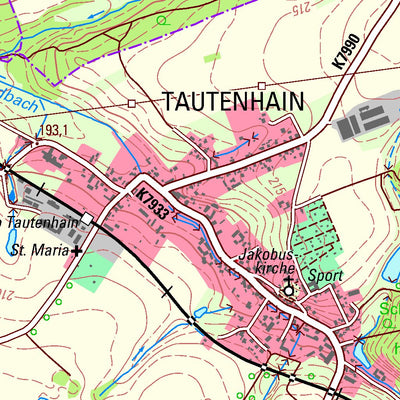 Staatsbetrieb Geobasisinformation und Vermessung Sachsen Geithain, Geithain, Stadt (1:25,000 scale) digital map