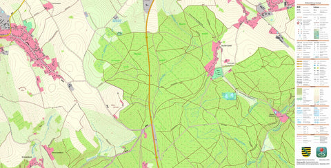 Staatsbetrieb Geobasisinformation und Vermessung Sachsen Gelobtland, Marienberg, Stadt (1:10,000 scale) digital map
