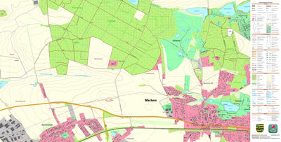 Staatsbetrieb Geobasisinformation und Vermessung Sachsen Gerichshain, Machern (1:10,000 scale) digital map