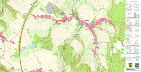 Staatsbetrieb Geobasisinformation und Vermessung Sachsen Gersdorf, Bahretal (1:10,000 scale) digital map