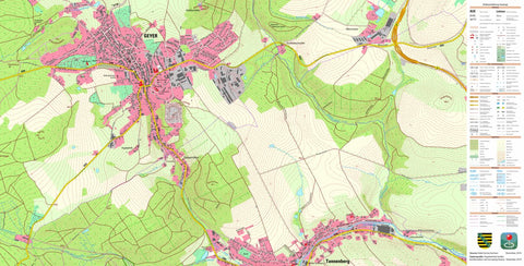 Staatsbetrieb Geobasisinformation und Vermessung Sachsen Geyer, Stadt, Geyer, Stadt (1:10,000 scale) digital map