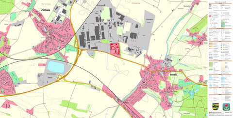 Staatsbetrieb Geobasisinformation und Vermessung Sachsen Glaubitz, Glaubitz (1:10,000 scale) digital map