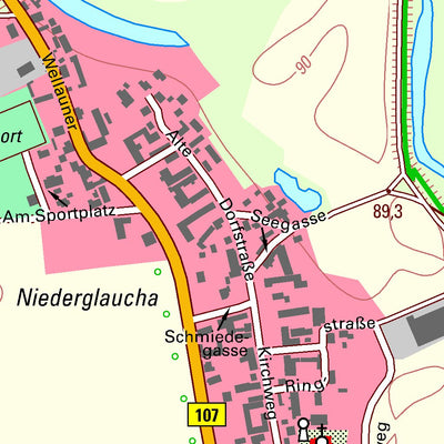 Staatsbetrieb Geobasisinformation und Vermessung Sachsen Glaucha, Zschepplin (1:10,000 scale) digital map