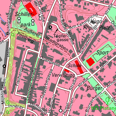 Staatsbetrieb Geobasisinformation und Vermessung Sachsen Glauchau, Glauchau, Stadt (1:10,000 scale) digital map