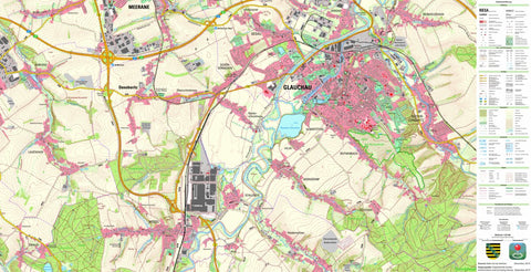 Staatsbetrieb Geobasisinformation und Vermessung Sachsen Glauchau, Glauchau, Stadt (1:25,000 scale) digital map