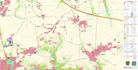 Staatsbetrieb Geobasisinformation und Vermessung Sachsen Gleisberg, Roßwein, Stadt (1:10,000 scale) digital map