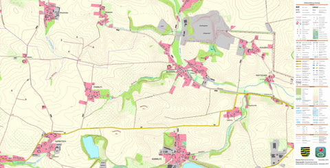 Staatsbetrieb Geobasisinformation und Vermessung Sachsen Glossen, Mügeln, Stadt (1:10,000 scale) digital map