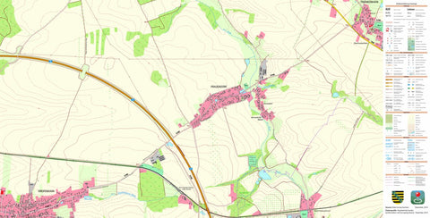 Staatsbetrieb Geobasisinformation und Vermessung Sachsen Greifenhain, Frohburg, Stadt (1:10,000 scale) digital map