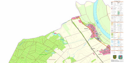 Staatsbetrieb Geobasisinformation und Vermessung Sachsen Greudnitz, Dommitzsch, Stadt (1:10,000 scale) digital map