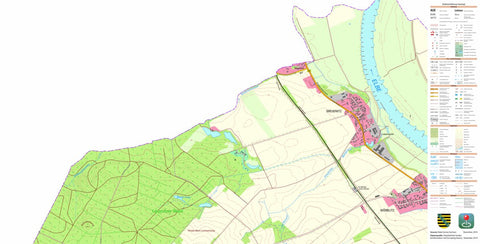 Staatsbetrieb Geobasisinformation und Vermessung Sachsen Greudnitz, Dommitzsch, Stadt (1:10,000 scale) digital map