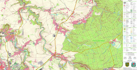 Staatsbetrieb Geobasisinformation und Vermessung Sachsen Grillenburg, Tharandt, Stadt (1:25,000 scale) digital map