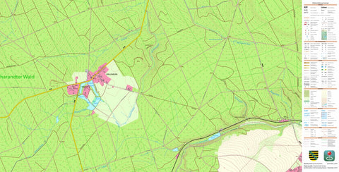 Staatsbetrieb Geobasisinformation und Vermessung Sachsen Grillenburg, Tharandt, Stadt 2 (1:10,000 scale) digital map